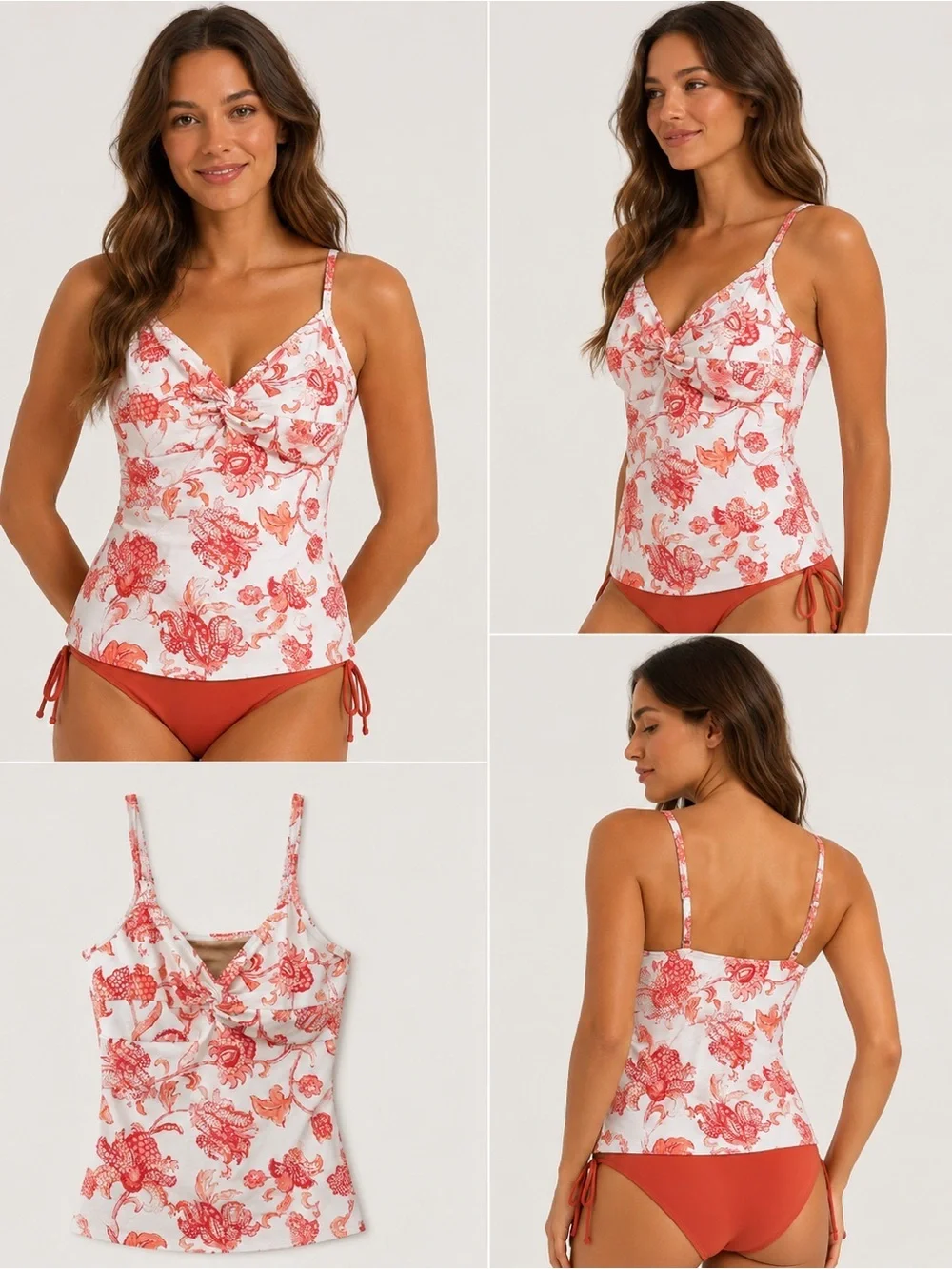 Lands End tankini women's size 8 floral print